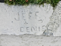 Jeff + Denise, J. Chicago Lakefront stone carvings, between Foster Avenue and Montrose. 2012