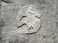 Monty and Rose, the piping plovers, carved by Don Di Sante in 2022, in progress. Chicago lakefront stone carvings, Montrose Point. 2022 Monty and Rose, the piping plovers, carved by Don Di Sante in 2022, in progress. Chicago lakefront stone carvings, Montrose Point. 2022