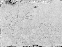 LE Luv Bernie, with squiggly hearts. Chicago lakefront stone carvings, south of Montrose Harbor. 2019 LE Luv Bernie, with squiggly hearts. Chicago lakefront stone carvings, south of Montrose Harbor. 2019
