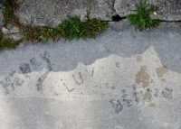 Kerry Luv Bernie(?) Chicago lakefront stone carvings, south of Montrose Harbor. 2017 Kerry Luv Bernie(?) Chicago lakefront stone carvings, south of Montrose Harbor. 2017