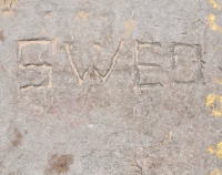 Swed. Chicago lakefront stone carvings, Montrose Beach. 2017