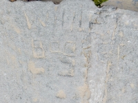 Willie Booker, detail. Chicago lakefront stone carvings, near Montrose Beach. 2017