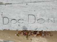 Doc Don #1. Chicago lakefront stone carvings, Montrose Beach. 2023 Doc Don #1. Chicago lakefront stone carvings, Montrose Beach. 2023