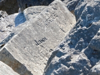 John, George, others. Chicago Lakefront stone carvings, south of La Rabida Hospital. 2026