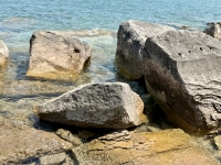 DK. Chicago lakefront stone carvings, behind La Rabida Hospital, 65th Street and the Lake. 2026