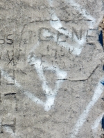 Autograph rock: Gene 1958 detail. Chicago lakefront stone carvings, between 45th Street and Hyde Park Blvd. 2018 Autograph rock: Gene 1958 detail. Chicago lakefront stone carvings, between 45th Street and Hyde Park Blvd. 2018