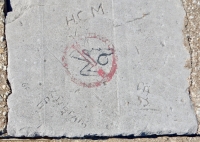 HCM, J.B., others. Chicago lakefront stone carvings, between 45th Street and Hyde Park Blvd. 2018 HCM, J.B., others. Chicago lakefront stone carvings, between 45th Street and Hyde Park Blvd. 2018