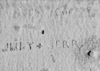 Judy + Jerry. Chicago lakefront stone carvings, between 45th Street and Hyde Park Blvd. 2018 Judy + Jerry. Chicago lakefront stone carvings, between 45th Street and Hyde Park Blvd. 2018