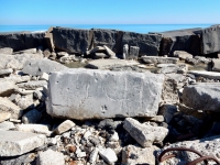 JP, LA, W. Chicago lakefront stone carvings, between 45th Street and Hyde Park Blvd. 2018