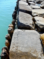 4-23-90, Mike Thomas. Chicago lakefront stone carvings, between 45th Street and Hyde Park Blvd. 2018 4-23-90, Mike Thomas. Chicago lakefront stone carvings, between 45th Street and Hyde Park Blvd. 2018