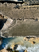 Dwulat. Chicago lakefront stone carvings, between 45th Street and Hyde Park Blvd. 2023 Dwulat. Chicago lakefront stone carvings, between 45th Street and Hyde Park Blvd. 2023