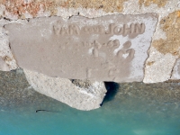 10-4-63, Pam love John. Chicago lakefront stone carvings, between 45th Street and Hyde Park Blvd. 2018