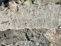 1963, PS, EM, Tom, Brighton Park. Chicago lakefront stone carvings, between 45th Street and Hyde Park Blvd. 2023 1963, PS, EM, Tom, Brighton Park. Chicago lakefront stone carvings, between 45th Street and Hyde Park Blvd. 2023