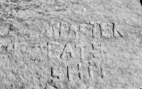 Lancaster eats shit. Chicago lakefront stone carvings, between 45th Street and Hyde Park Blvd. 2018