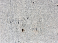 "01", Jeff, Katie, D. Chicago lakefront stone carvings, between 45th Street and Hyde Park Blvd. 2018 "01", Jeff, Katie, D. Chicago lakefront stone carvings, between 45th Street and Hyde Park Blvd. 2018