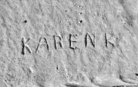 Karen K. Chicago lakefront stone carvings, between 45th Street and Hyde Park Blvd. 2018