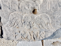 Winged skull, Frank. Chicago lakefront stone carvings, between 45th Street and Hyde Park Blvd. 2018