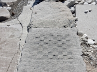 Checkerboard. Chicago lakefront stone carvings, between 45th Street and Hyde Park Blvd. 2018