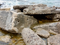 The God and host of Adam, Noah, Abram, Issac, Jacob, Esau and Moses our forefathers was here. Chicago lakefront stone carvings, between 45th Street and Hyde Park Blvd. 2019