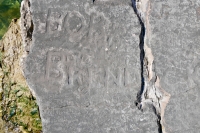 Bob Brendecke, detail. Chicago lakefront stone carvings, between 45th Street and Hyde Park Blvd. 2020