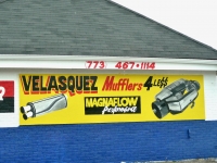 This Velasquez muffler shop is on Elston Avenue on Chicago's northwest side This Velasquez muffler shop is on Elston Avenue on Chicago's northwest side