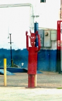 Demonic muffler man at Sam's Radiator Service, Beyer Way, Chula Vista, California.