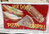 Hot dog, pizza and egg roll, Street Food Vendor sign art, National Mall, Washington D.C.