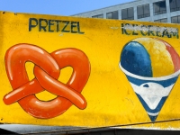 Pretzel and ice cream, Street Food Vendor sign art, National Mall, Washington D.C.