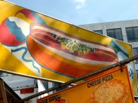 Ice cream, hot dog and pizza, Street Food Vendor sign art, National Mall, Washington D.C.