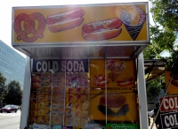 Pretzel, hot dogs and ice cream, Street Food Vendor sign art, National Mall, Washington D.C.
