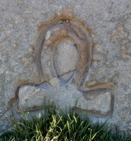 Ankh. Chicago lakefront stone carvings at Fullerton. 2016