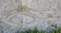 Eye of Horus. Chicago lakefront stone carvings at Fullerton. 2016