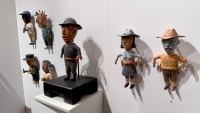 Ceramic figures by Wesley Anderegg at Stewart Gallery