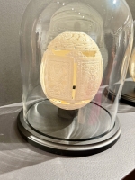 Carved ostrich egg at Norman Brosterman