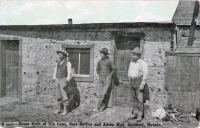 House built of tin cans, beer bottles and adobe mud, Goldfield, Nevada, postcard