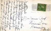 Henry Stephens' Bottle Fence, Waters, Michigan, postcard-verso