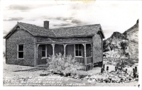 Bottle house in the ghost city of Rhyolite, Nevada, postcard Bottle house in the ghost city of Rhyolite, Nevada, postcard