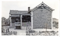 Bottle house in the ghost city of Rhyolite, Nevada, postcard Bottle house in the ghost city of Rhyolite, Nevada, postcard