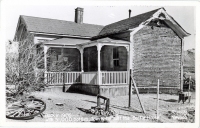 Bottle house in the ghost city of Rhyolite, Nevada, postcard