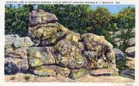 Petrified Lion, Saratoga Springs, New York, postcard