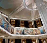 Marquette Building lobby and murals, Holabird & Roche, 1895