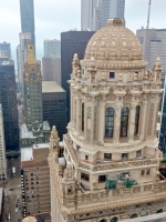 The Jeweler's Building (Frederick P. Dinkelberg, 1927) and the Carbide and Carbon Building. Burnham Brothers, 1929. What a contrast in styles!