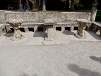 Bench and tables, Le Palais Idéal du Facteur Cheval, Hauterives, France