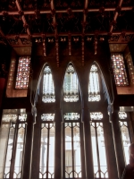 Pillars, windows and ceiling, Antoni Gaudí's Palau Güell, Barcelona