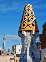 Tiled  rooftop structure, Antoni Gaudí's Palau Güell, Barcelona