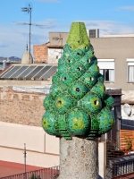 Tiled rooftop structure, Antoni Gaudí's Palau Güell, Barcelona