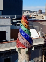 Tiled rooftop structure, Antoni Gaudí's Palau Güell, Barcelona