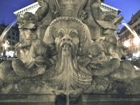 Detail from fountain in the Piazza Della Rotunda, in front of the Pantheon