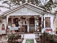 Shop building and entrance to Howard Finster's Paradise Garden, circa 1990