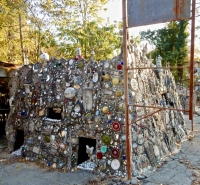 Decorated wall at Howard Finster's Paradise Garden, 2016